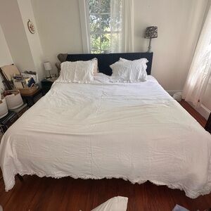 Simply Shabby Chic Off-white Full/Queen Duvet Cover + Pillow shams